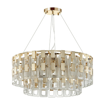 Люстра E14 12*40W BUCKLE золотой/стекло ODEON LIGHT