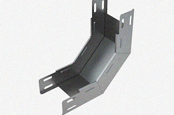 Лоток замковый глухой КСЗГ 100х110-90 УХЛ1 для поворота трассы вниз на 90, горячее цинкование, S1,0