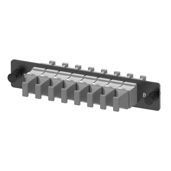 Адаптерная планка 8xMTP(16) адаптеров (allign key) (цвет адаптеров - светло-серый), OM4, 1/2 HU DKC