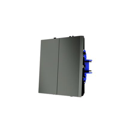 Выключатель с самовозвратом встраиваемый Voltum S70 двухклавишный 10А, (титан)