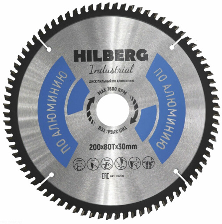 Диск пильный Industrial Алюминий 200*30*80Т HA200 Hilberg