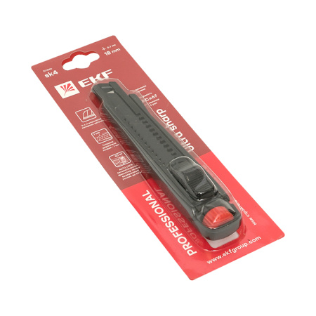 Нож строительно-монтажный 18 мм НСМ-80 (SK4) Heavy Duty (до 60 кг) Professional EKF