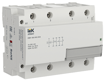 Контактор модульный KMR 100А 24В AC/DC 2НО 2НЗ ARMAT IEK