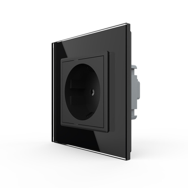 Розетка 1 модуль Черная Livolo