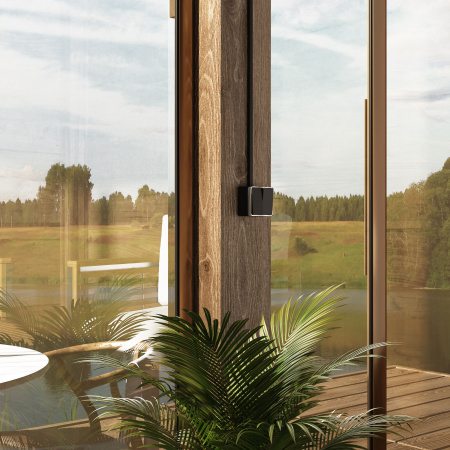 Выключатель двухклавишный влагозащищенный (черный/хром) Gallant A ОУ IP44 Werkel