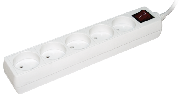 Удлинитель У5К-выкл. 5 мест 2P/5м 2х0,75мм2 10А/250В IEK