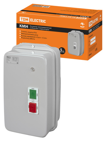 Контактор КМН46562 65А в оболочке с индикатором Ue=220В/АС3 IP54 TDM