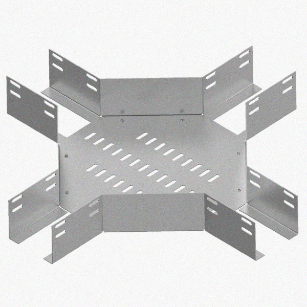 Лоток крестообразный перфорированный КМ 500х100 УТ1,5, горячее цинкование S1,5