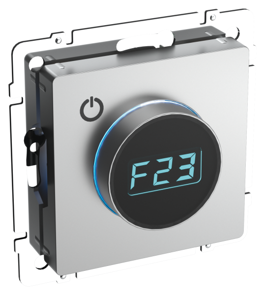BRITE Термостат электронный с индикацией ТС10-1-БрА алюминий IEK IEK