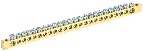 Шина PEN "земля-ноль" 6х9мм 24/2 (24групп/крепеж по краям) IEK