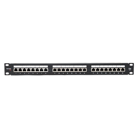 Патч-панель TERACOM PRO 19'' Cat,5E 1U полный экран STP 24 порта RJ-45 Dual IDC с органайзером EKF