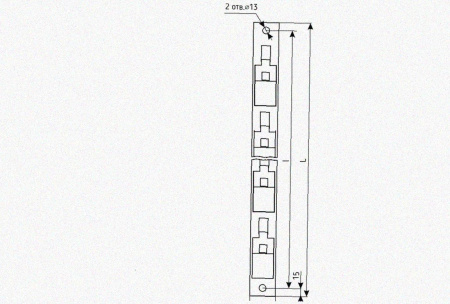 Стойка кронштейна рожкового прямолинейного К1350.001-10 УТ1,5 горячее цинкование, 12 рожков, L1565, S3,0