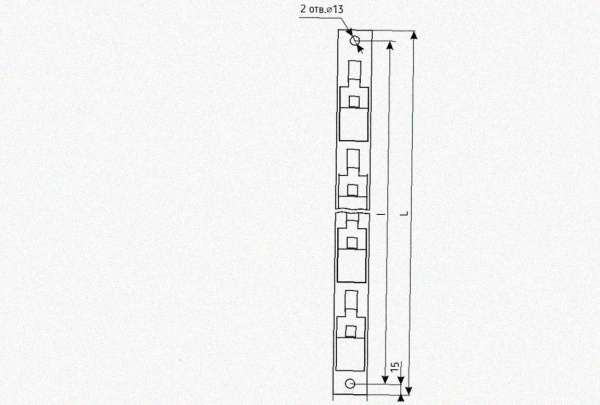 Стойка кронштейна рожкового прямолинейного К1350.001-10 УТ1,5 горячее цинкование, 12 рожков, L1565, S3,0