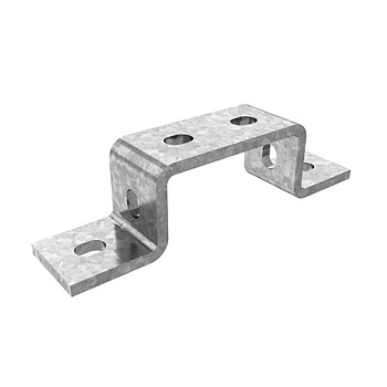 Прямоугольная скоба для двойного СТРАТ-профиля 41х41 мм, толщ. 6,0 мм, гор. цинк Ostec