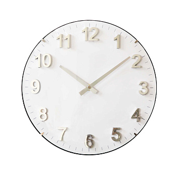 PL200926 Часы настенные, круглые, цвет корпуса белый, пластик, Ø30,5см, источник питания 1 батарейка АА(в комплект не входит)(Китай) APEYRON