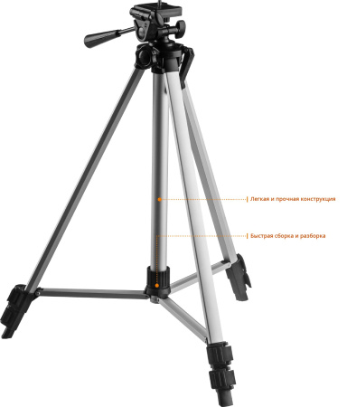 КРЕСТ 360 №2 нивелир лазерный 360°, 20м/70м, точн. +/-0,3 мм/м, штатив ЗУБР