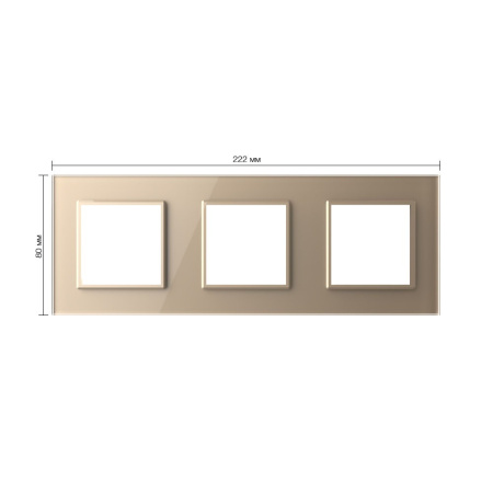Рамка для розетки тройная Золотая Livolo