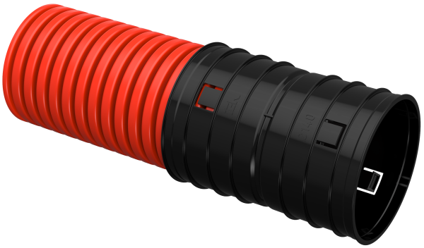 Труба гофрированная двустенная ПНД d=140мм красная (50м) IEK