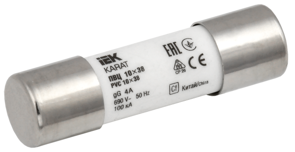 Плавкая вставка цилиндрическая ПВЦ 10х38 4А KARAT IEK