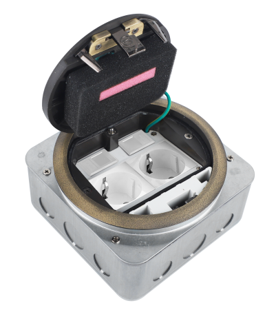 Donel Лючок в пол 4 мод. (2 мод. 45х45 мм.), античная латунь, круглый, металл, IP65, (с уст. набором)