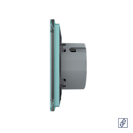 Сенсорный выключатель для жалюзи 2 клавиши 1 модуль Зеленый Livolo