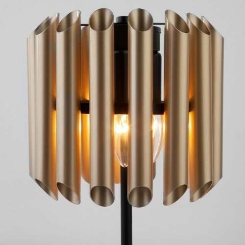 Настольная лампа с металлическим плафоном 3*E14 60Вт черный IP20 Castellie (01106/3 черный / шампань) Bogate's фото 4