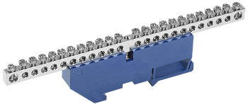 Шина N "ноль" на DIN-изоляторе с никелевым покрытием ШНИ-6х9-24-Д-С IEK