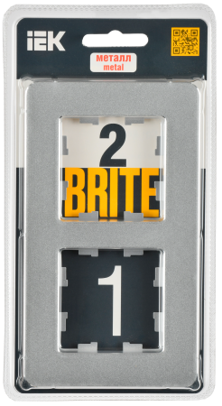 BRITE Рамка 2-мест. РУ-2-1-Бр металл алюм. RE IEK