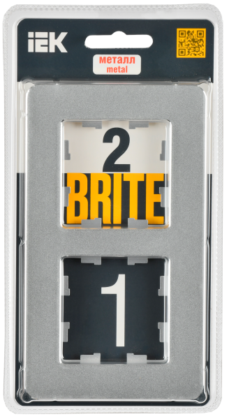 BRITE Рамка 2-мест. РУ-2-1-Бр металл алюм. RE IEK