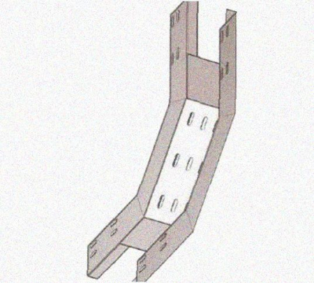 Лоток перфорированный КП 100х25-90 УТ1,5 для поворота трассы вверх на 90, горячее цинкование, S1,5