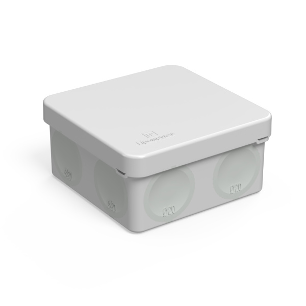 Коробка распределительная 60-0210м для прямого монтажа двухкомпонентная безгалогенная (HF) серый 80х80х40 (8шт/уп) Промрукав