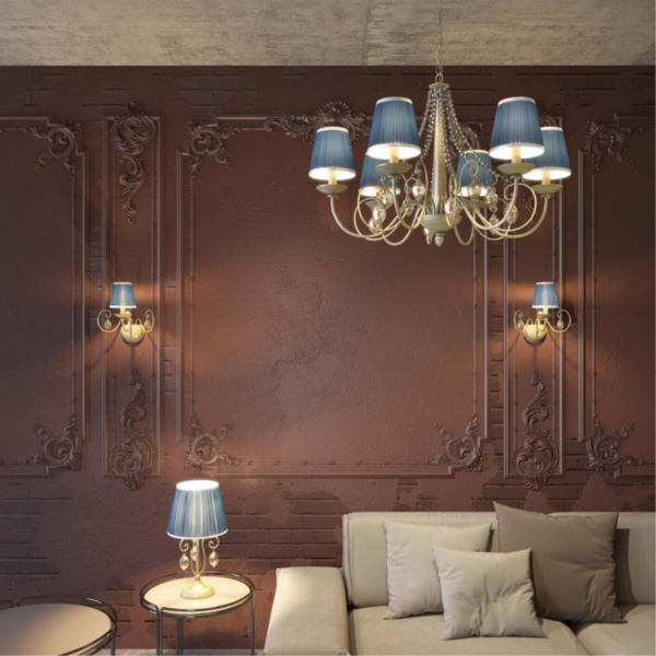 Бра IP20 E14 40W 220V NIAGARA бронза/ткань/стекло ODEON LIGHT