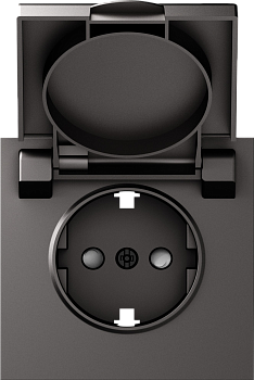 Donel S08 матовый титан накладка для розетки Schuko с заземлением, с крышкой, 16A 250 В~, серия DB