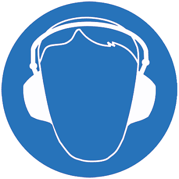 Знак М 03 "Работать в защитных наушниках" ф200 мм, пластик ГОСТ Р 12,4,026-2001 EKF