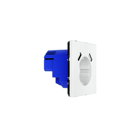 Розетка встраиваемая Voltum S70 с заземлением и защитными шторками, 16А, с USB, A+A, (белый матовый)