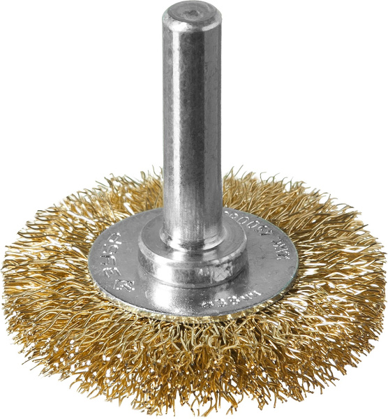 Профессионал. Щетка дисковая для дрели, витая латунированная стальная проволока 0,3мм, 38мм ЗУБР