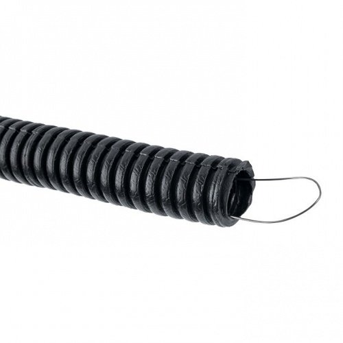Труба гофр, ПНД с протяжкой d20 мм (25 м) черная EKF-Plast фото 3