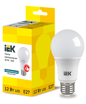 Лампа светодиодная ALFA A60 шар 12Вт 230В 4000К E27 IEK