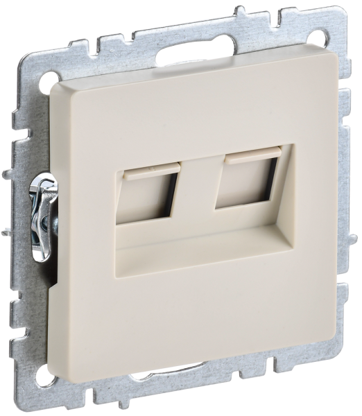 BRITE Розетка двойная RJ11+RJ45 кат.5E РК/Т12-БрКр бежевый IEK