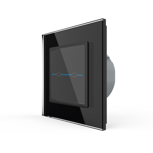 Сенсорный выключатель Quadro 2 клавиши 1 пост Черный Livolo