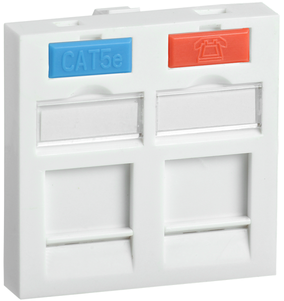 ITK Вставка 45х45мм для 2-х модулей Keystone Jack с маркером