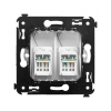 Компьютерная розетка RJ-45 в стену, кат.6 двойная,"Avanti", "Белое облако" DKC