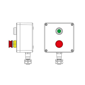 Взрывозащ. пост упр. из полиэстера CPE-P-05-(1xP1G(11)-1xP3E(11))-1xKAEPM2MHK-20(C)1Ex d e IIC Т5 Gb / Ex tb IIIC T95°C Db IP66 / КЗ DKC