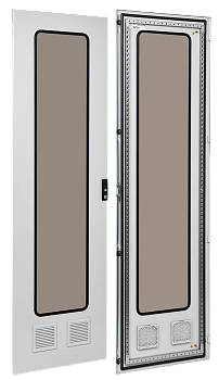 Дверь металлическая со стеклом 2 вентиляционных отверстия 2000х800мм FORMAT IEK