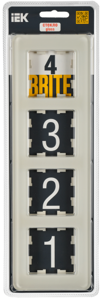 BRITE Рамка 4-мест. РУ-4-2-Бр стекло песчаный RE IEK