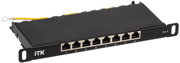 ITK 0,5U патч-панель кат.6 STP 8 портов 10" (Dual IDC)