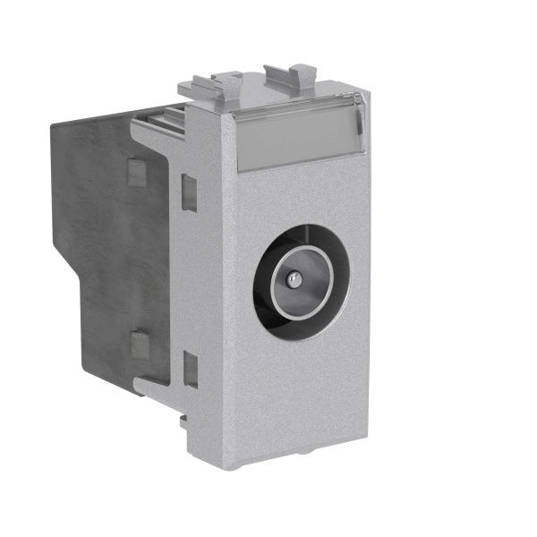 Розетка TV оконечная модульная,  "Avanti", "Закаленная сталь", 1 модуль DKC Розетка TV оконечная модульная,  "Avanti", "Закаленная сталь", 1 модуль DKC