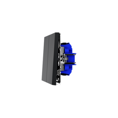 Выключатель встраиваемый Voltum S70 двухклавишный 10А, (графит)