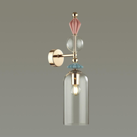 Бра E14 1*40W BIZET золото/разноцветн./керамика/стекло ODEON LIGHT