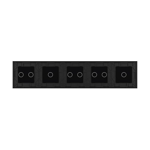 Панель для пяти сенсорных выключателей, 8 клавиш (1+2+2+1+2), цвет черный, стекло Livolo фото 4